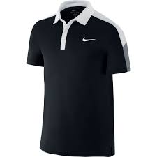 Nike Team Court Polo Black White
