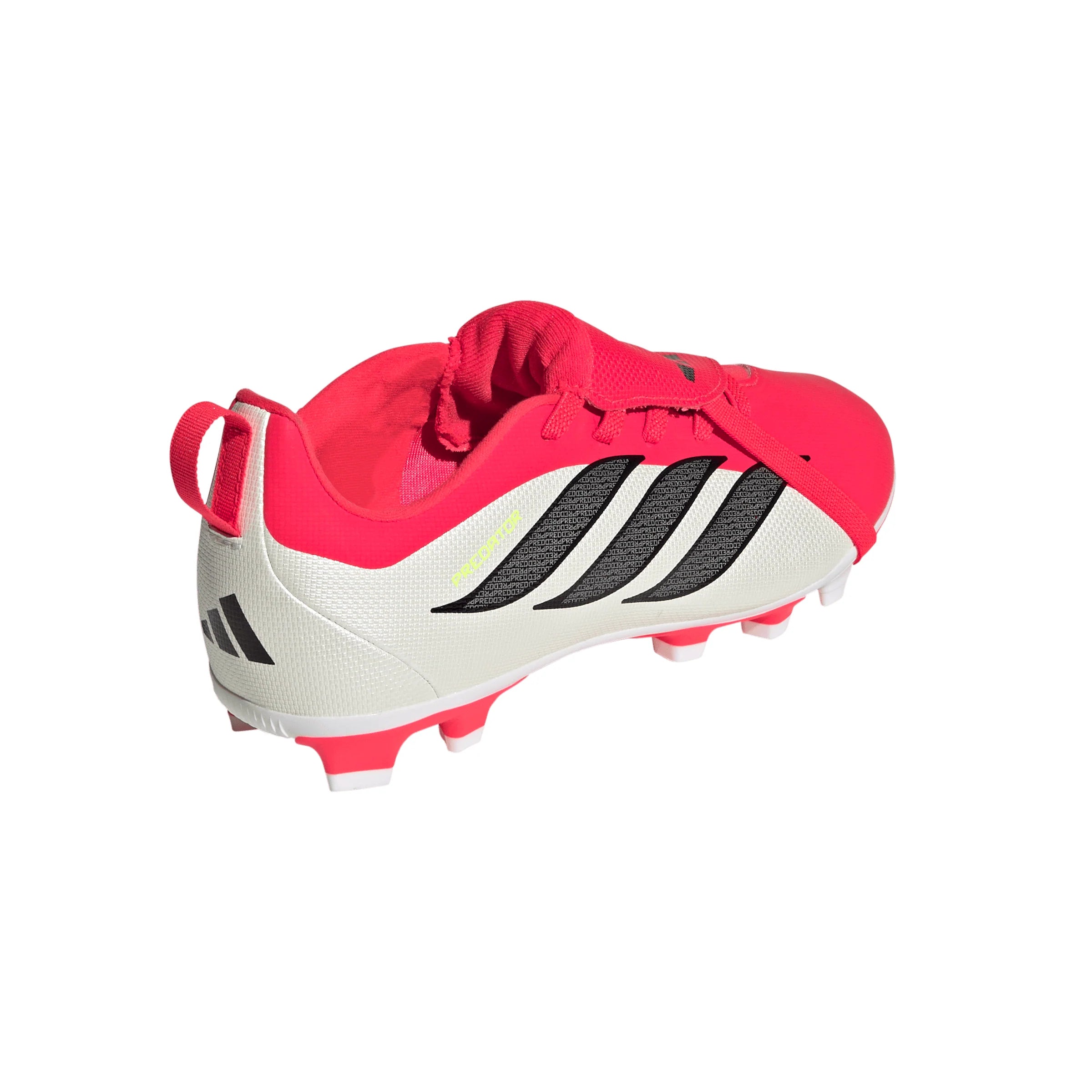 adidas Predator Club Fold Over Tongue Elastic Laces FG MG Youth Soccer Cleats Red Black White