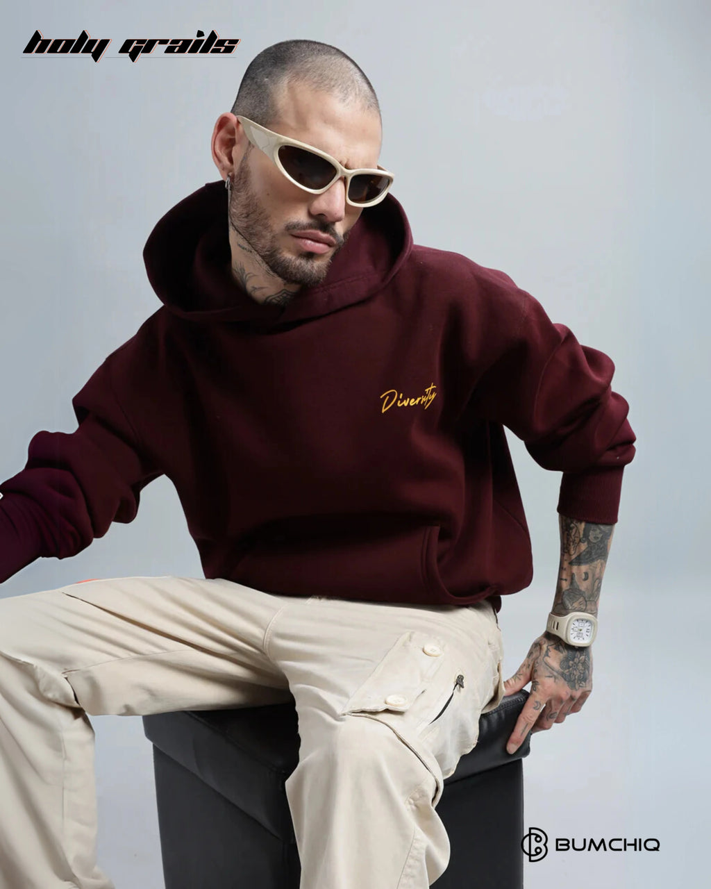 Diversity Maroon Hoodie HG x Bumchiq