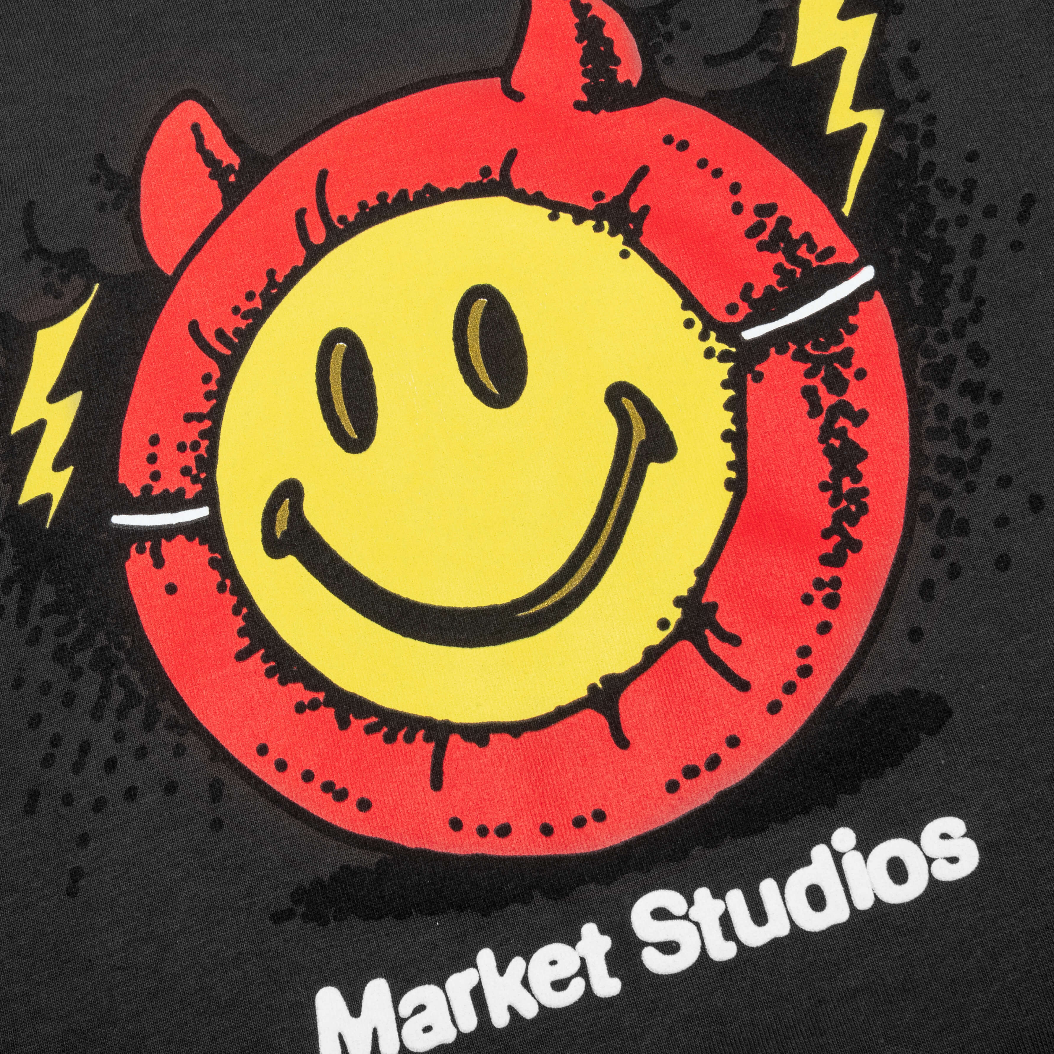 Smiley Masked T Shirt Washed Black