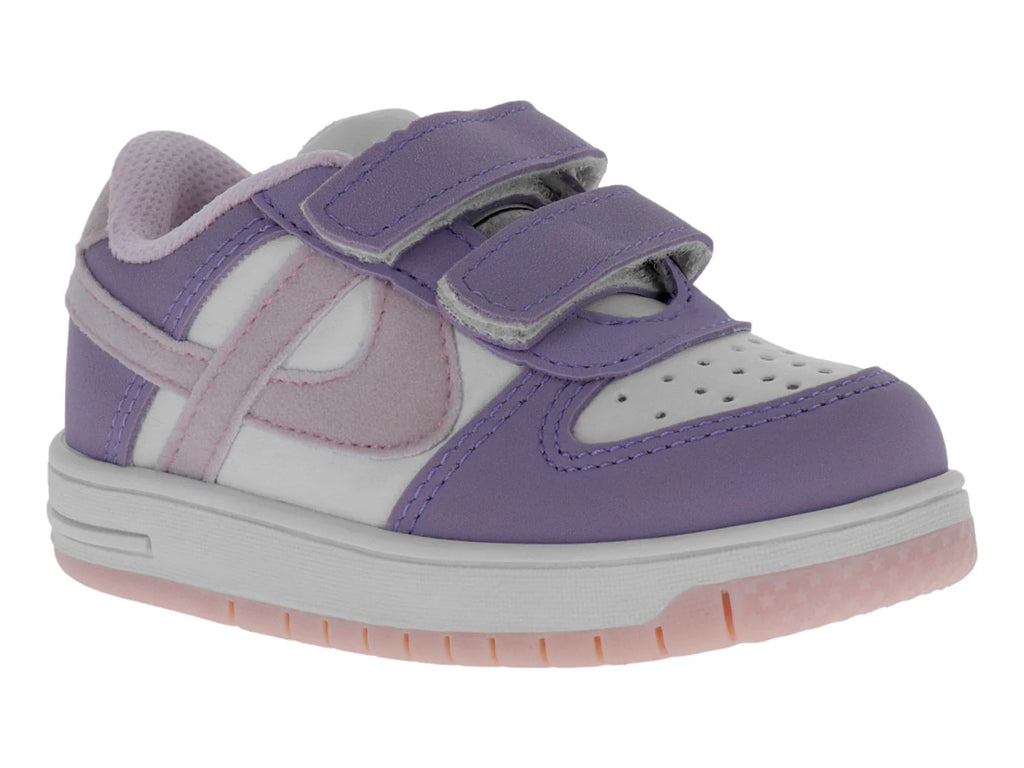 Tenis Panam Blanco y Lila para Niña
