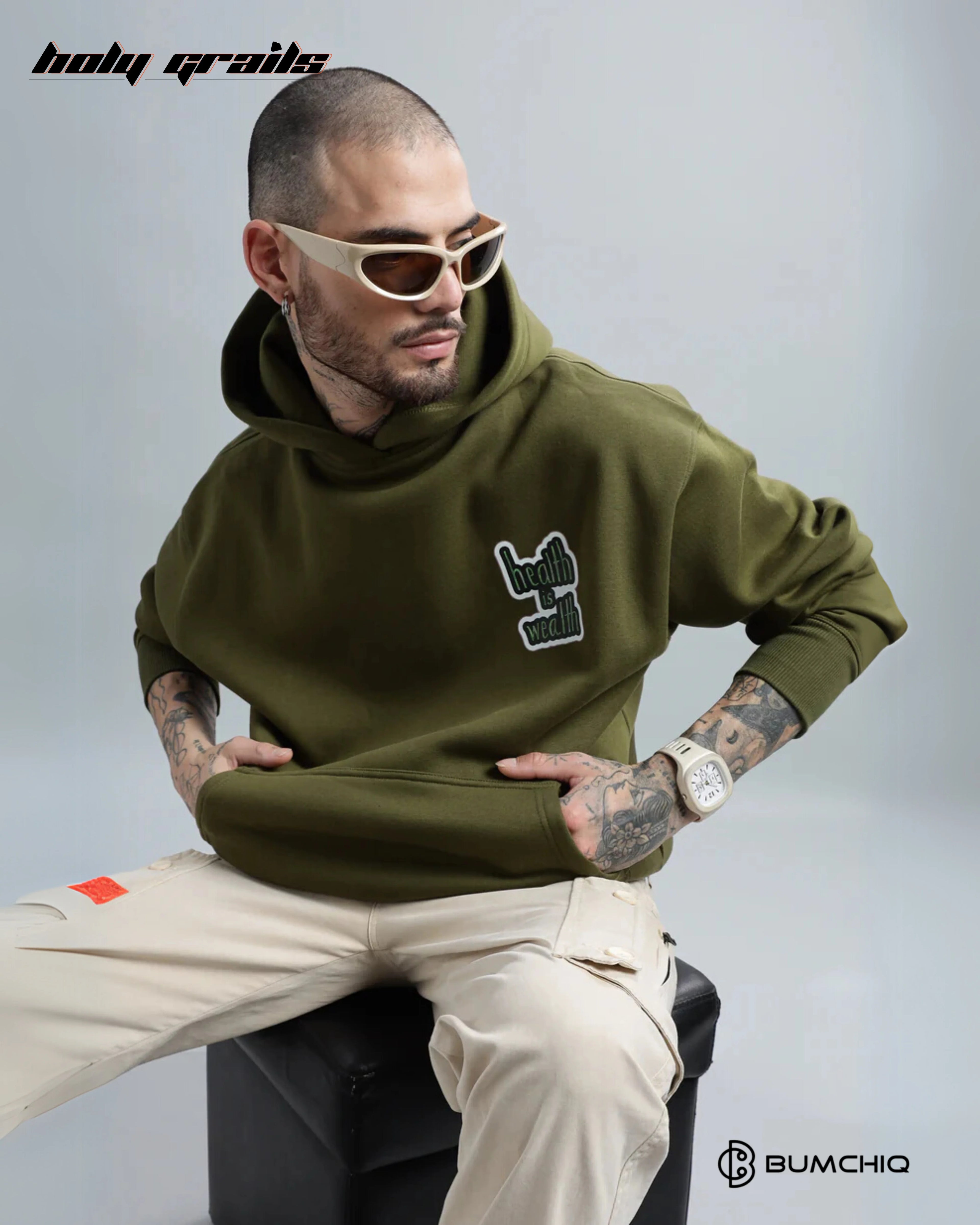 Money Green Olive Hoodie HG x Bumchiq