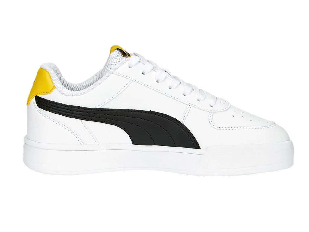 Tenis PUMA Caven JR Blanco Negro y Amarillo para Niño