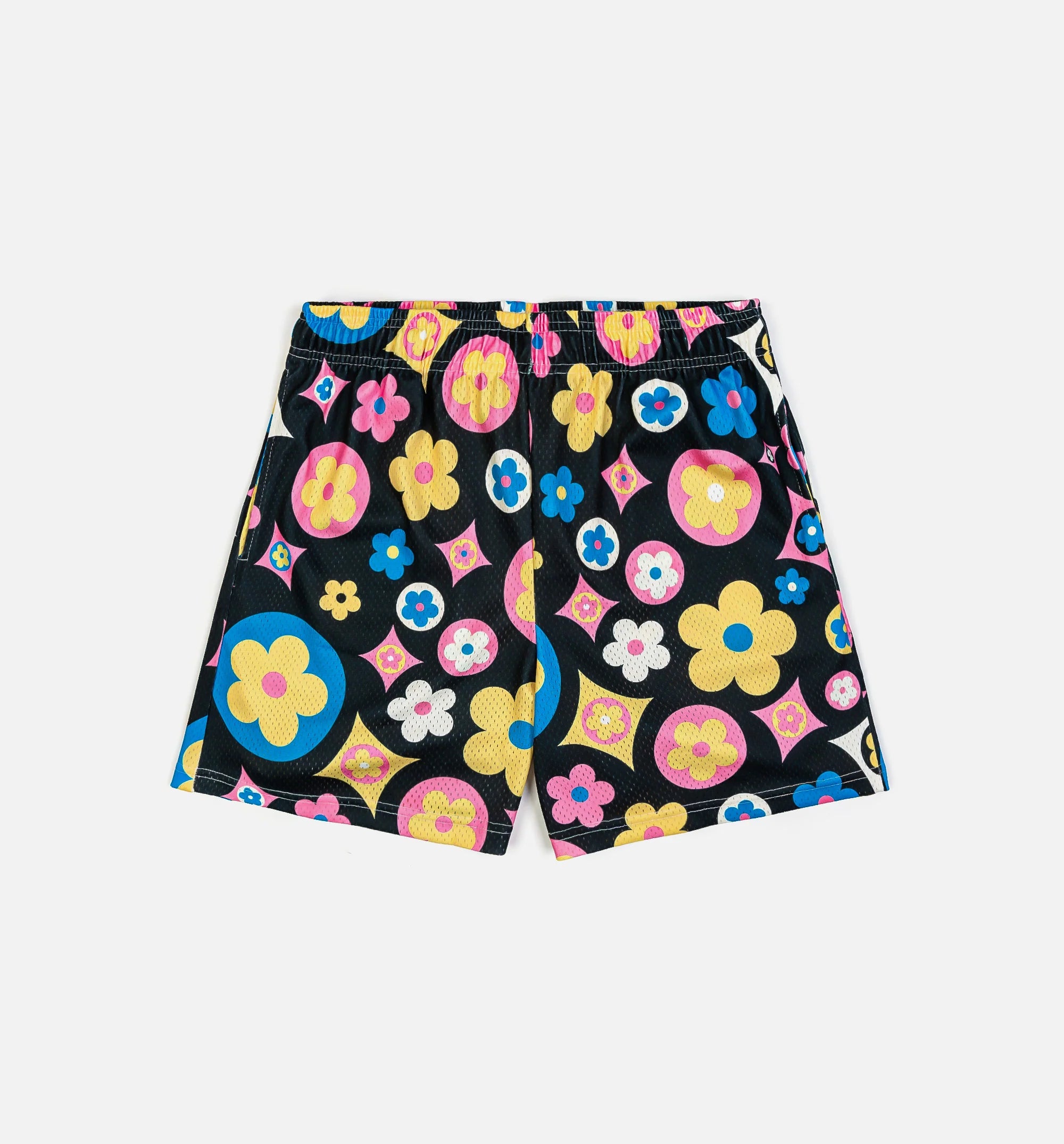 Flower Satin Mens Short Black