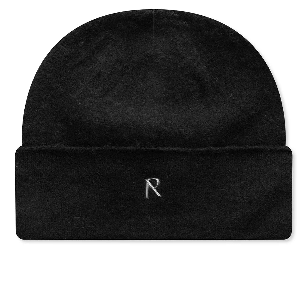Textured Knit Beanie Jet Black