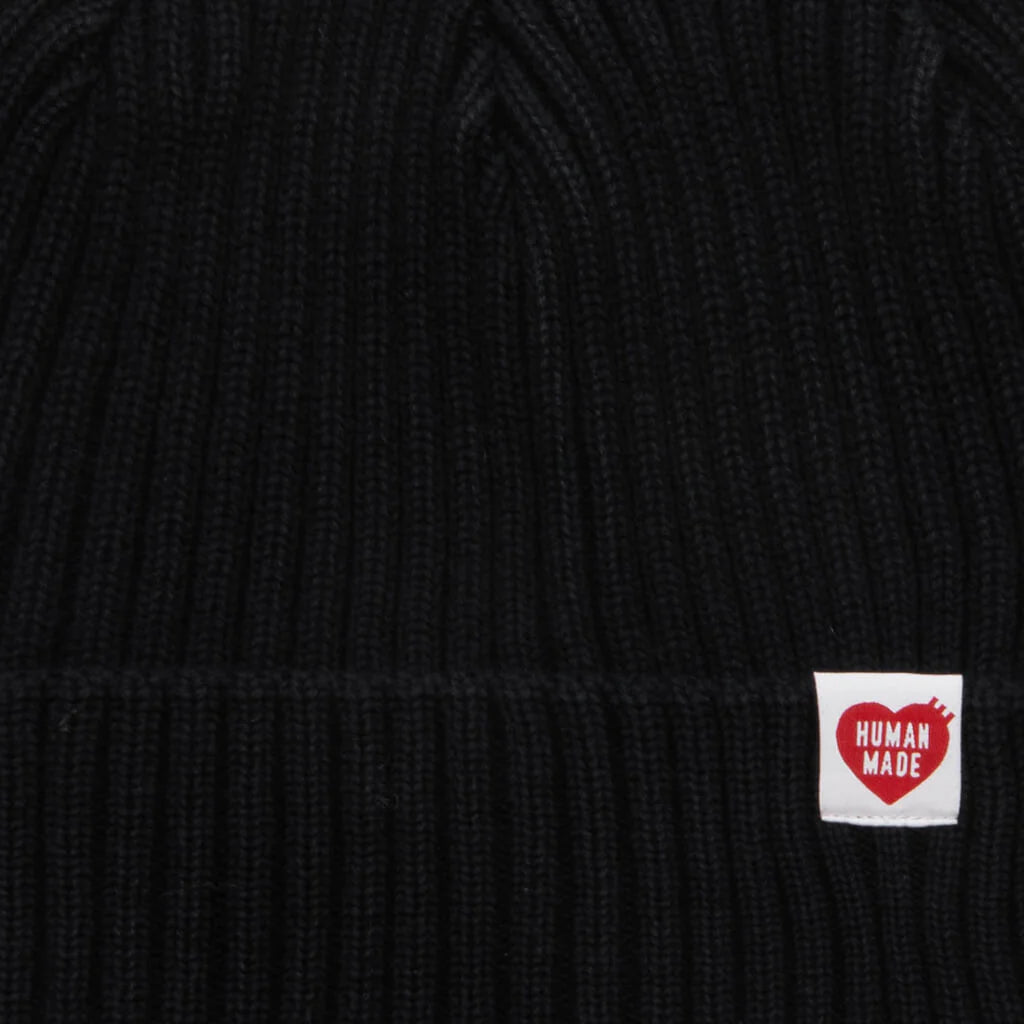 Cotton Rib Beanie Black