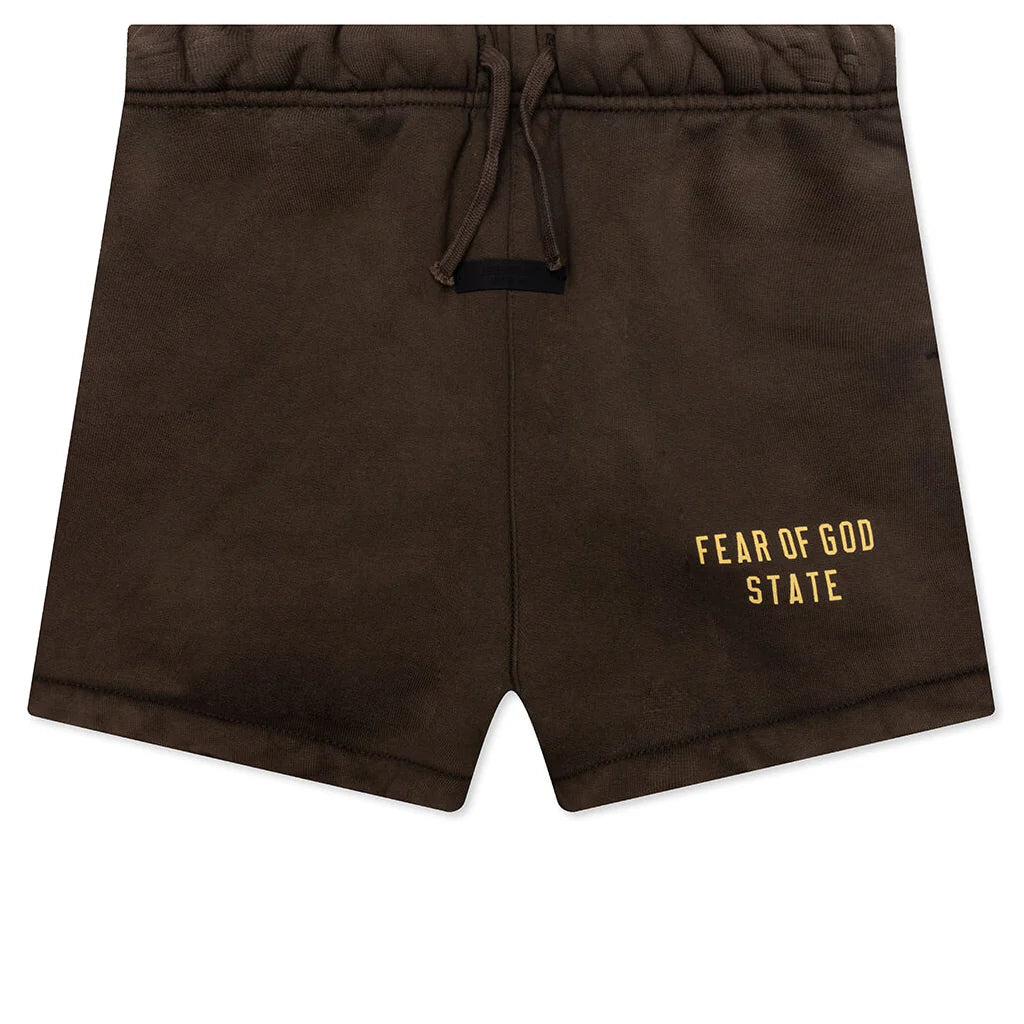 Kids Heavy Fleece Soccer Short Brown