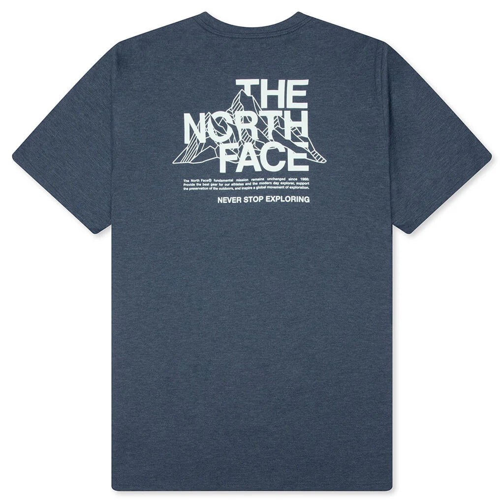 Tri Blend Mountain Sketch S S Tee Shady Blue White