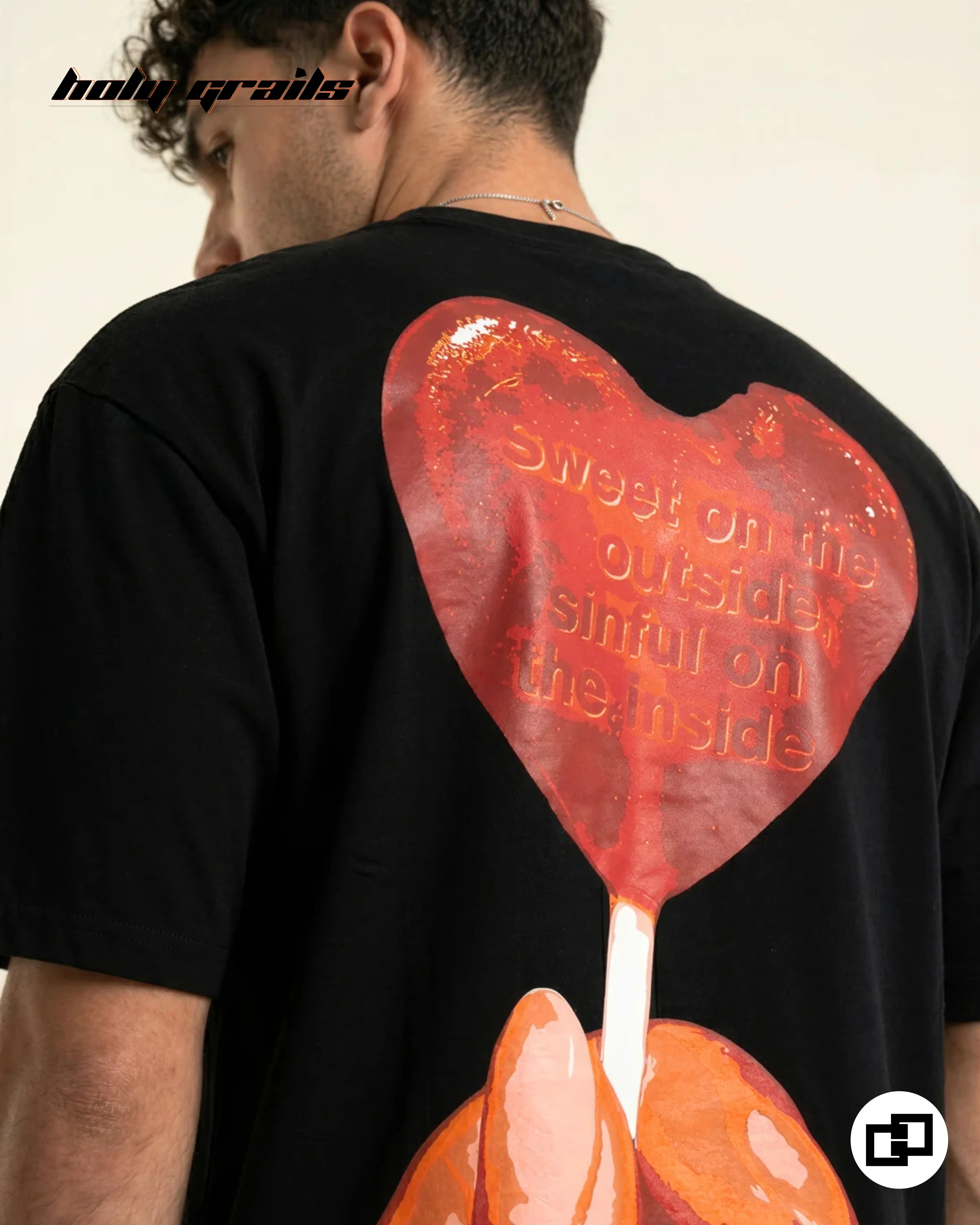 Sinful Delight Black Oversize Tee HG x Grey Hound