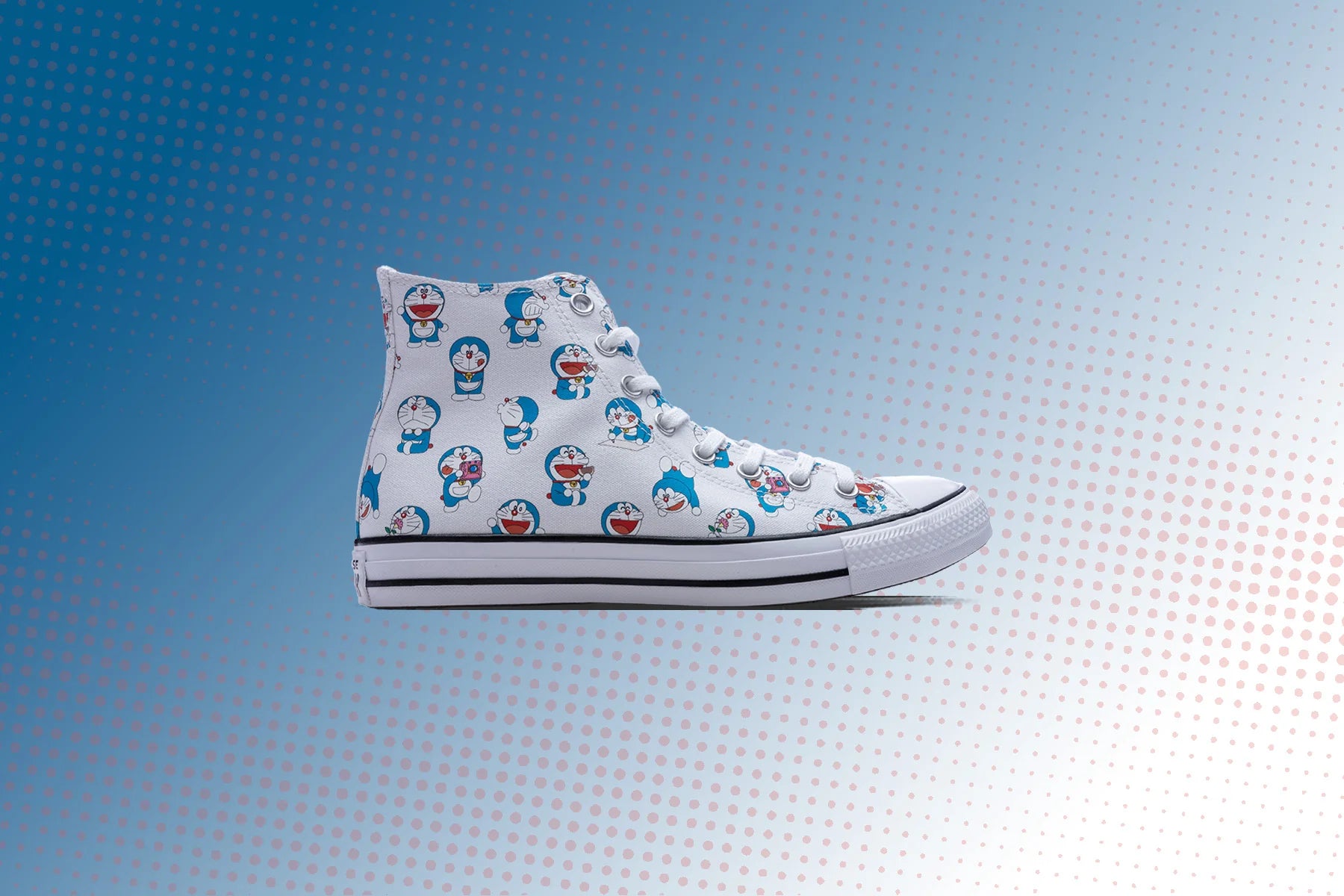 Converse x Doraemon Chuck Taylor All Star Hi Vintage White Hawaiian Gold Flamingo