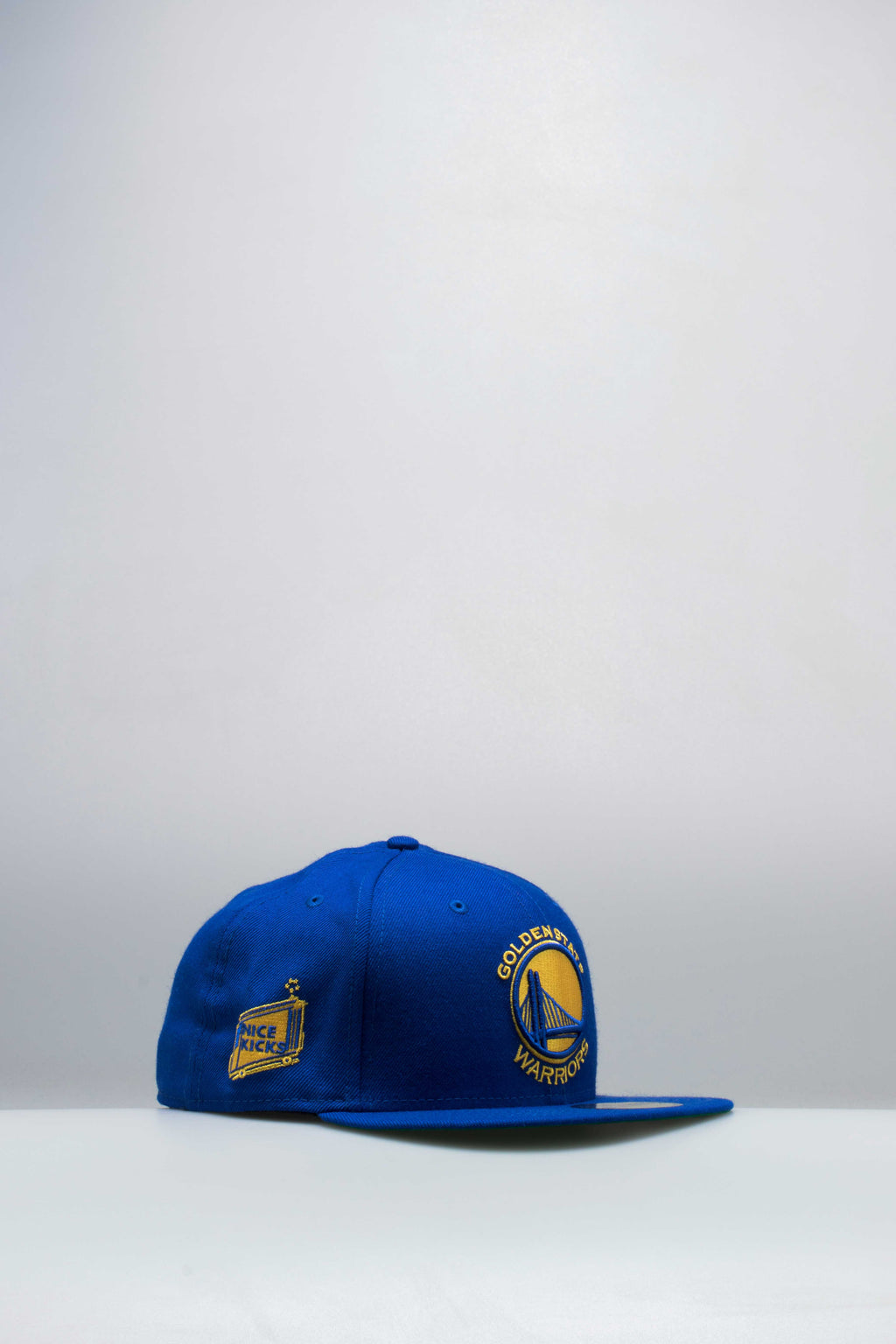 Nice Kicks X New Era Golden State Warriors NBA Fitted Hat Royal Blue Yellow White