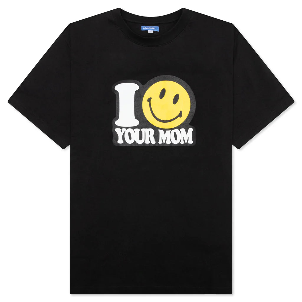 Smiley Your Mom T Shirt Black