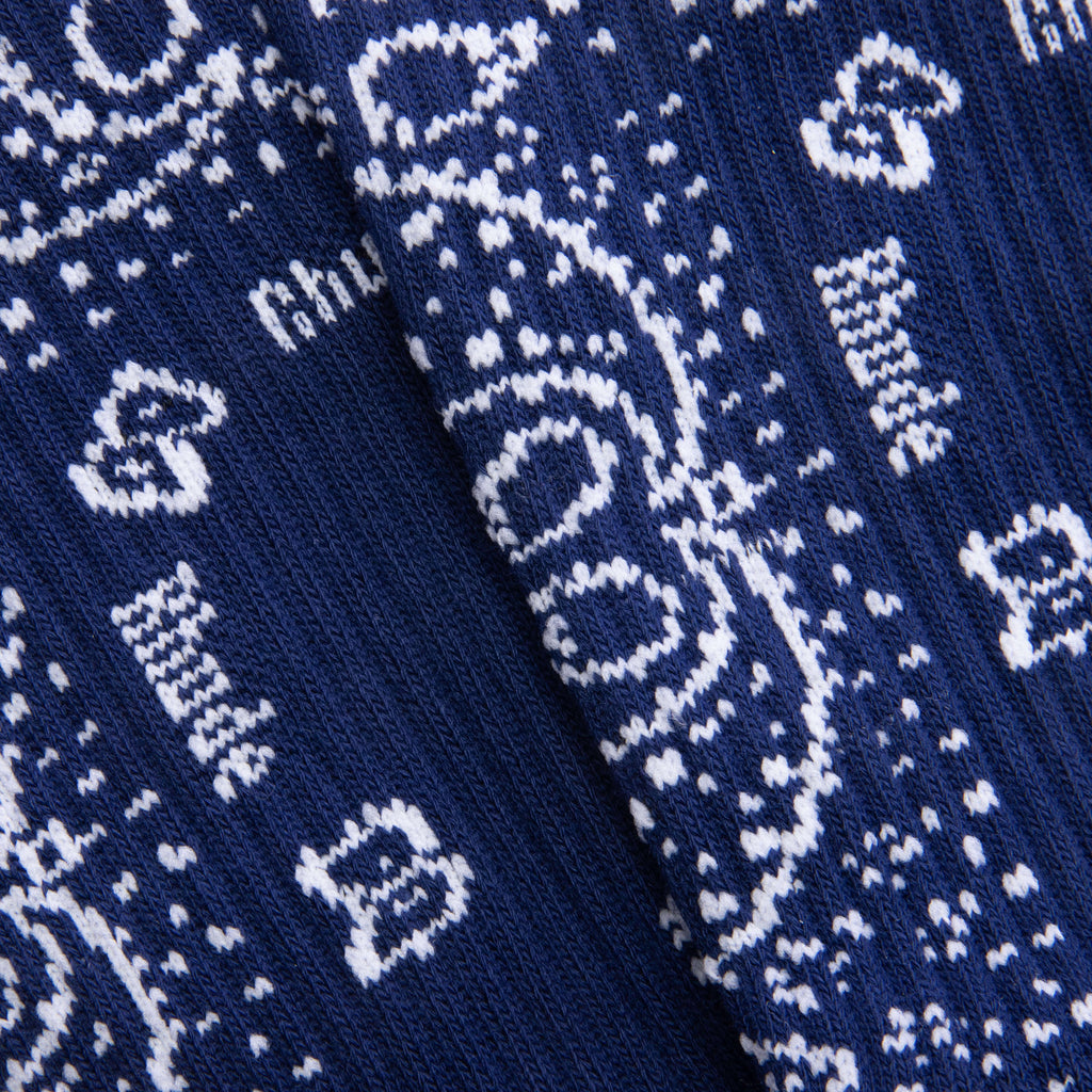 Bandana Jacquard Sock Navy White