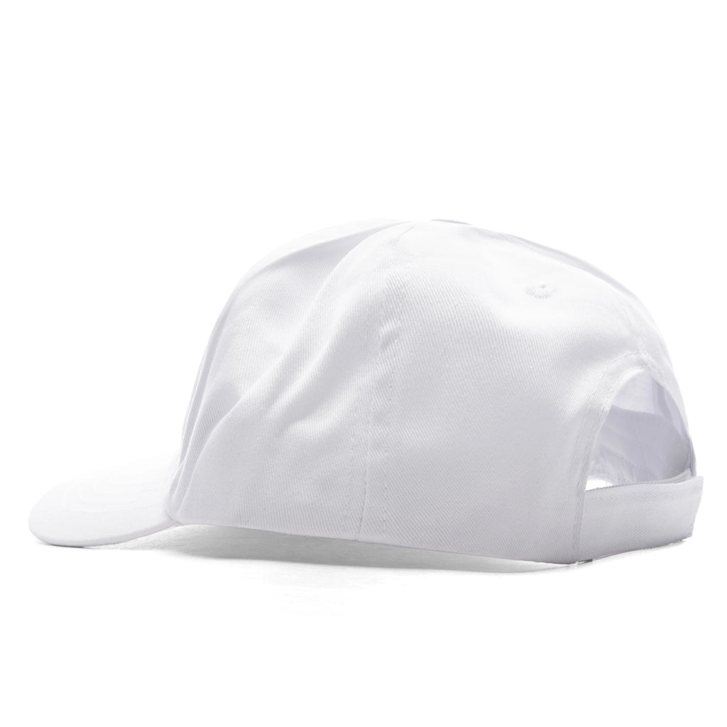 Metal Logo 5 Panel Hat White