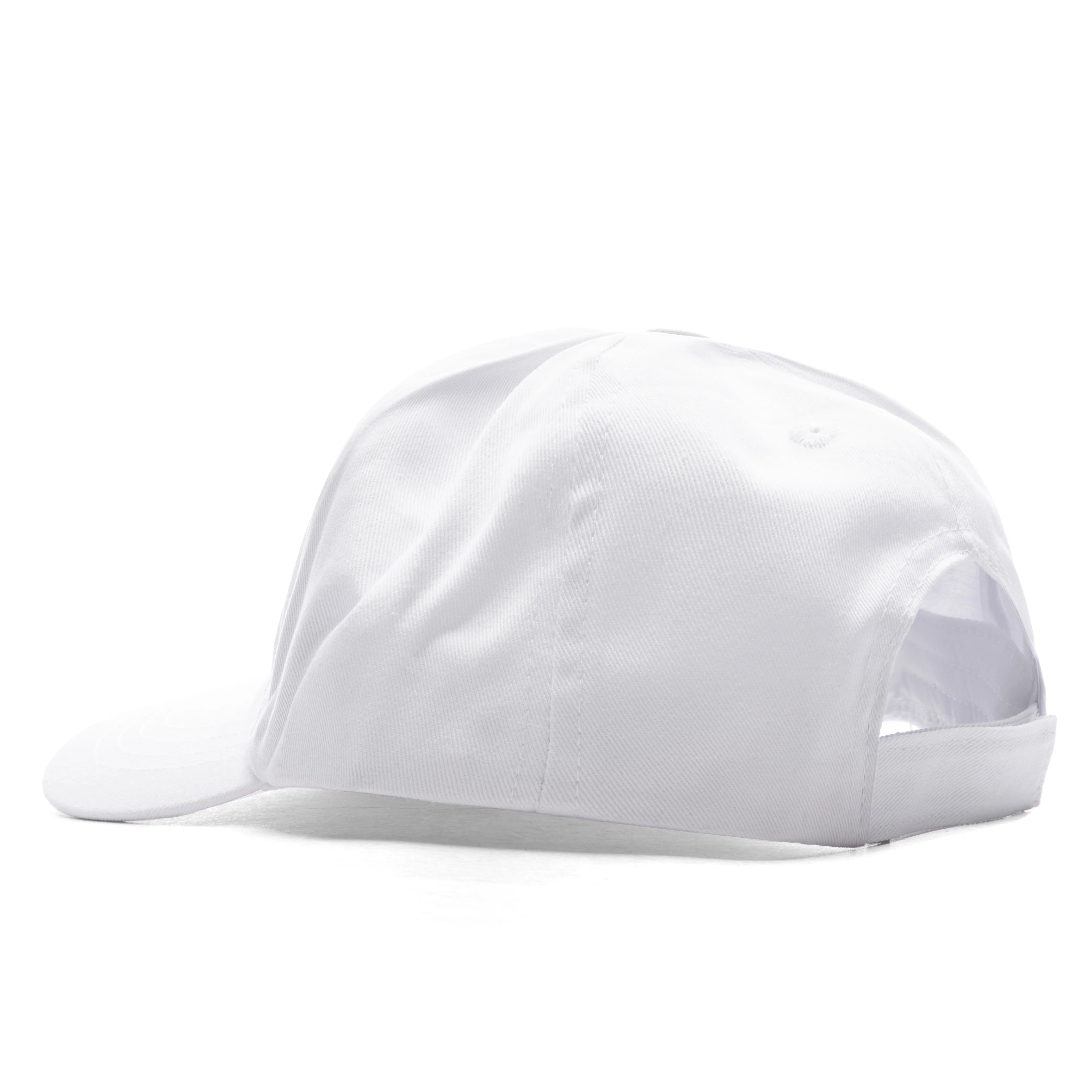 Metal Logo 5 Panel Hat White