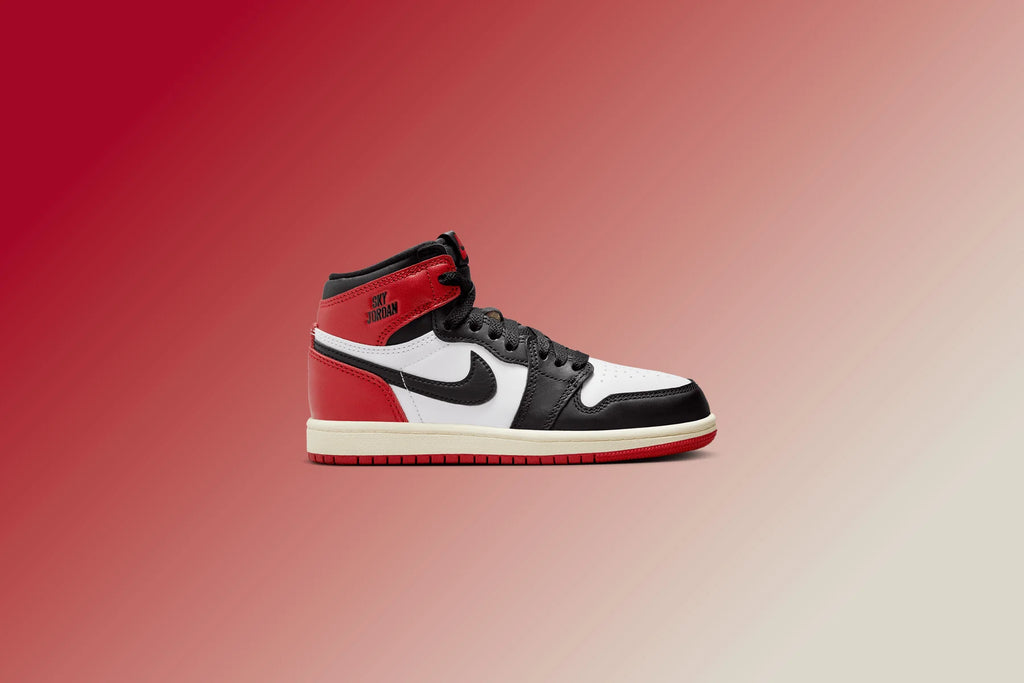 Air Jordan 1 Retro High OG PS Black Toe Reimagined White Black Varsity Red Sail