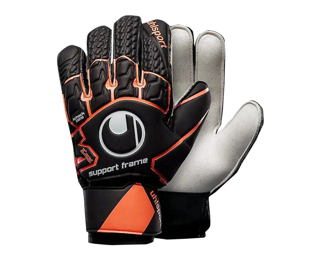 Uhlsport Soft Resist Support Frame Goalkeeper Gloves Black Orange
