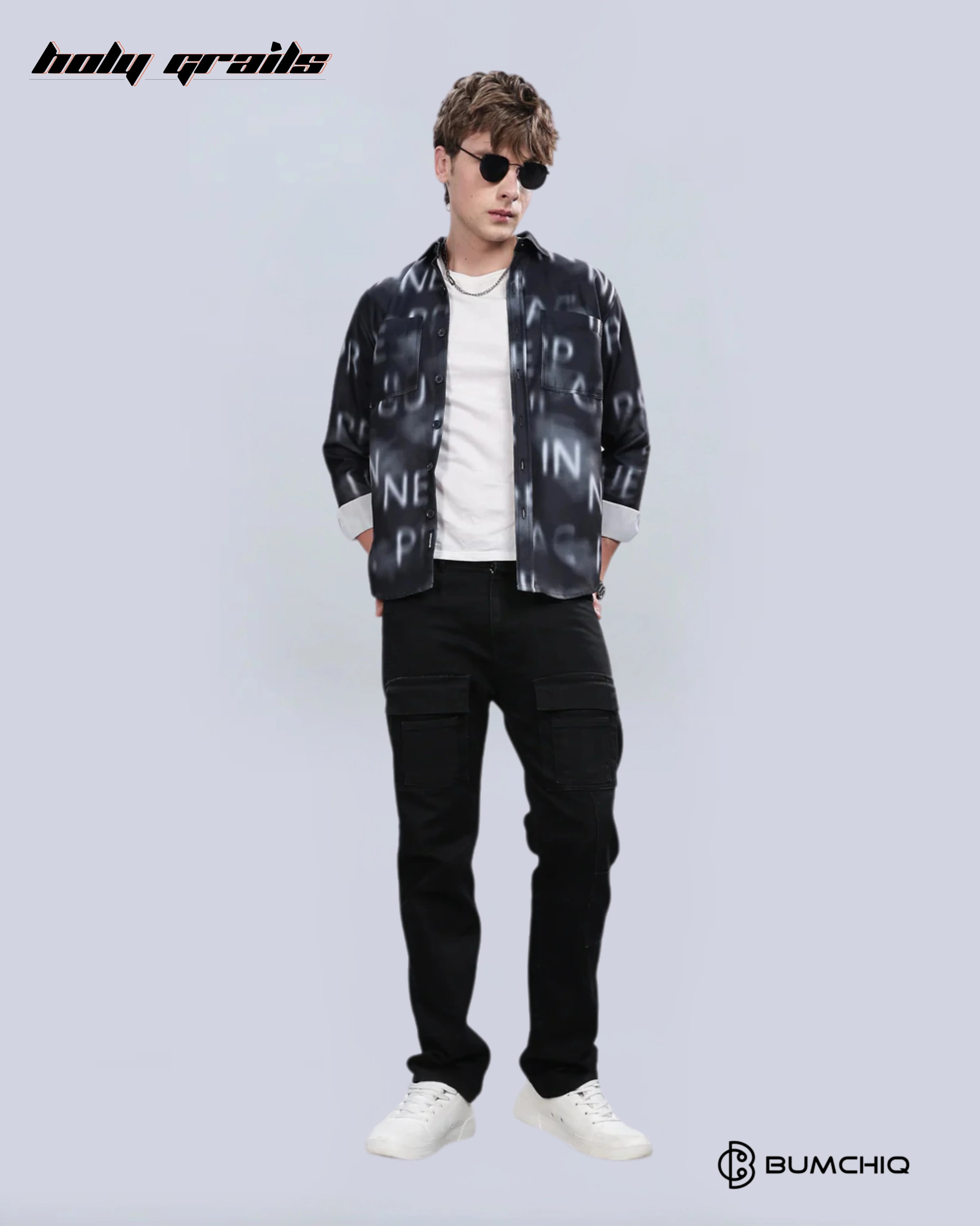 Black Alphabetical Overshirt HG x Bumchiq