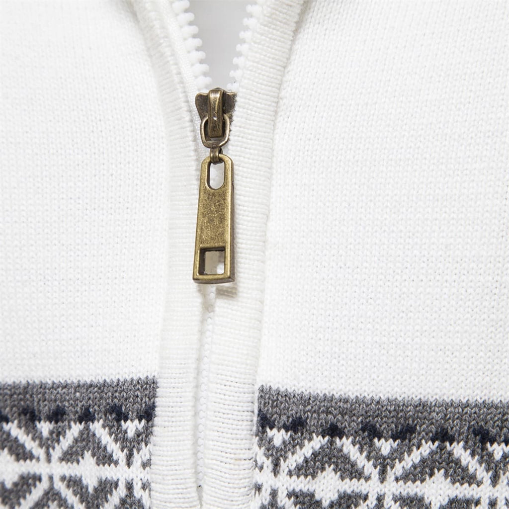 Mens Half Zip Stand Collar Polo Sweater