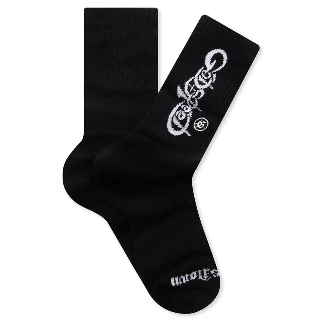 New Age Logo Sock Black White