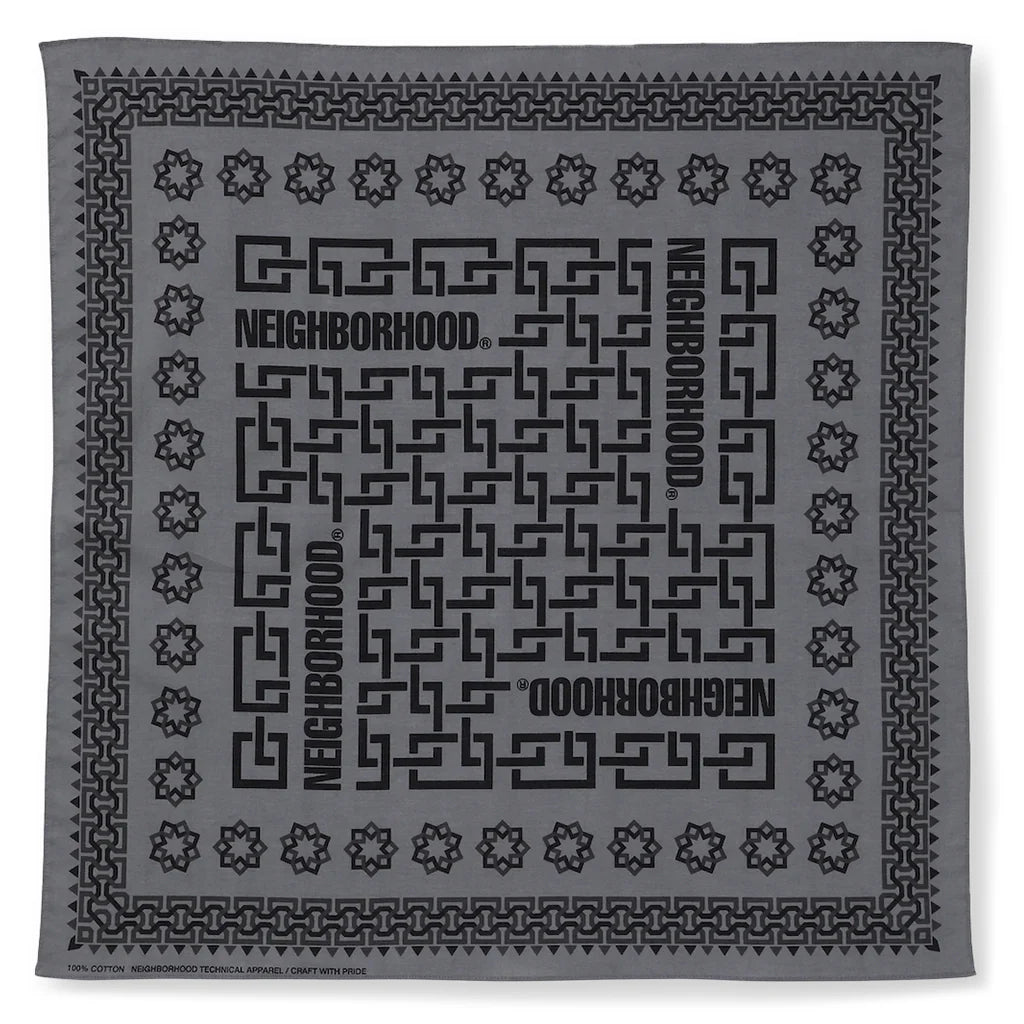 Geometric Pattern Bandana Gray