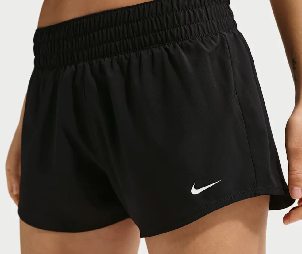 Nike One Womens Dri FIT Mid Rise 3 Brief Lined Shorts