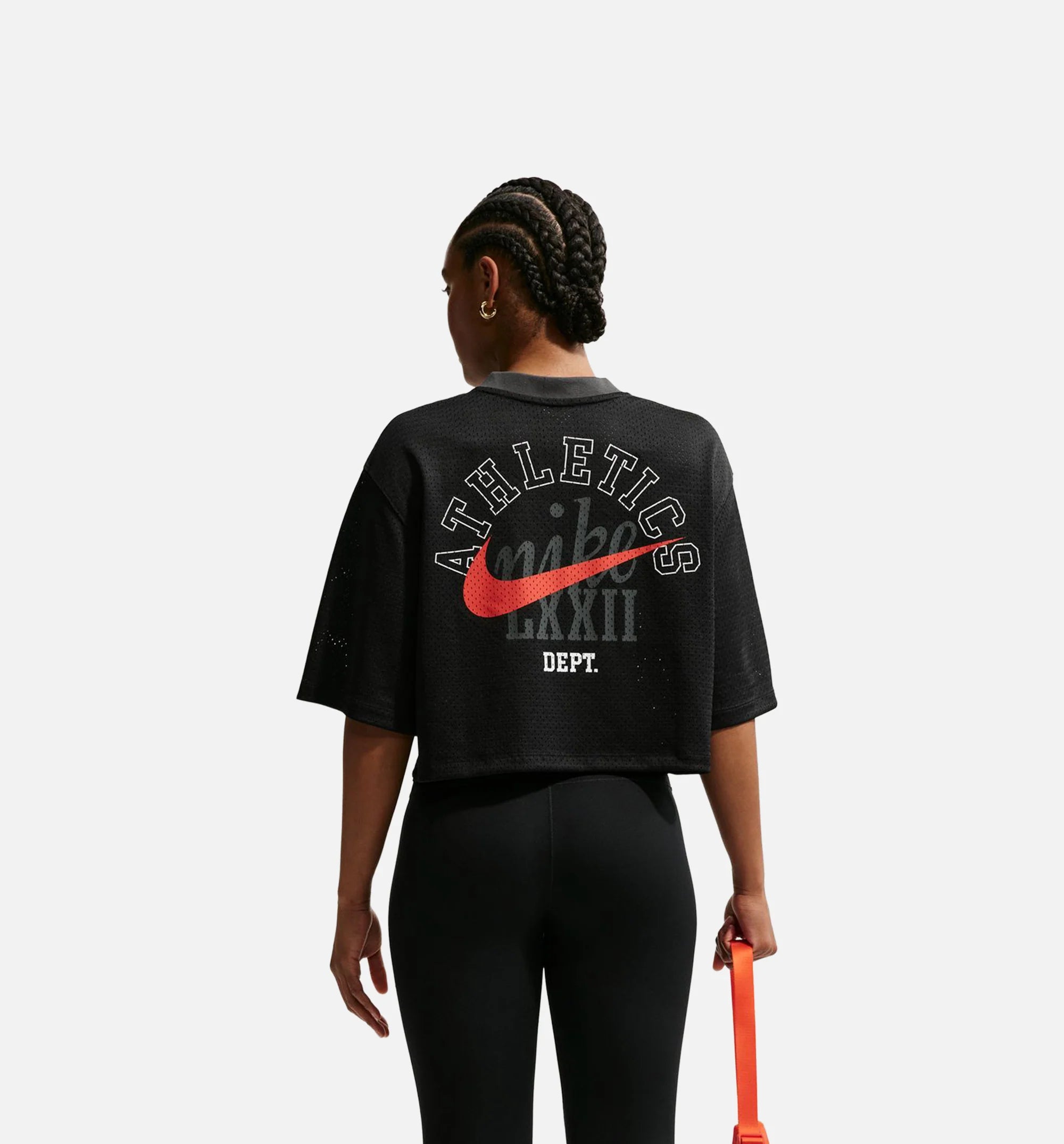 Sportswear Oversized Heritage Cropped Mesh Womens Jersey Black Anthracite Sail