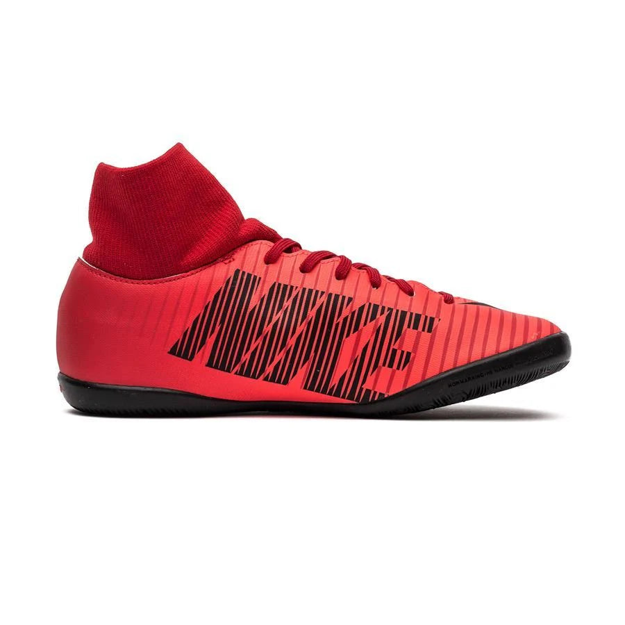 Kids Nike MercurialX Victory VI Dynamic Fit IC Indoor Competition Football Boot Red Black Crimson
