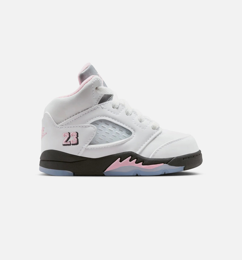 Air Jordan 5 Retro Medium Soft Pink Infant Toddler Lifestyle Shoe White Black Medium Soft Pink Free Shipping
