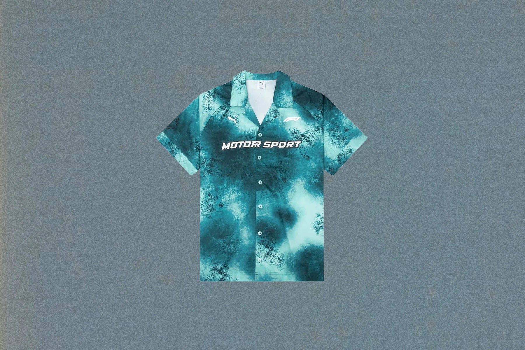 Puma x F1 S S Button Up Shirt Mint Melt