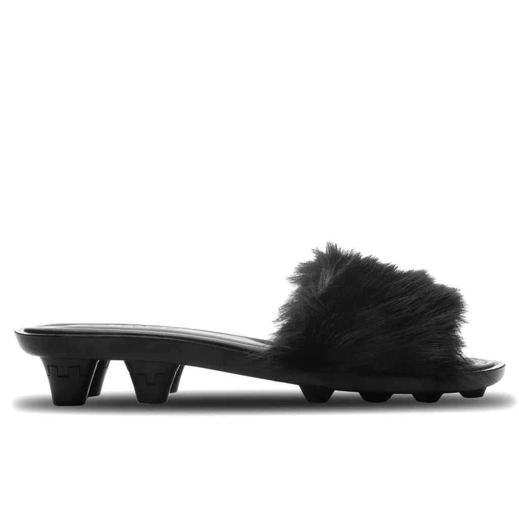 Puma x Fenty Womens Slide Chic Fur Black Silver
