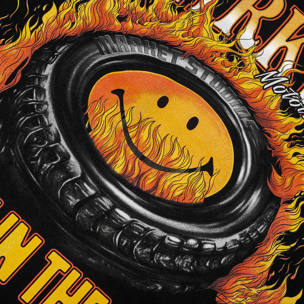 Smiley Burnt Rubber T Shirt Pirate Black
