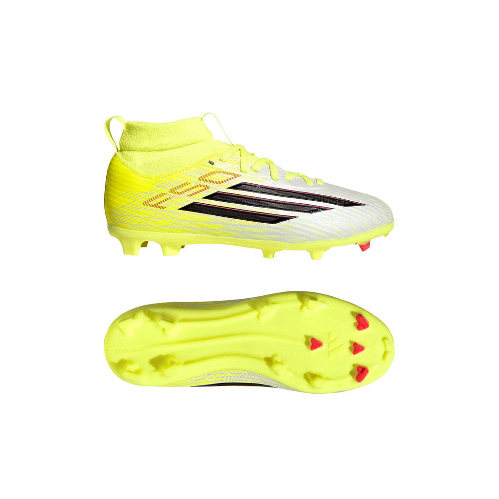 adidas F50 League Mid Cut FG MG Firm Ground Multi Ground Youth Soccer Cleats Yellow Black