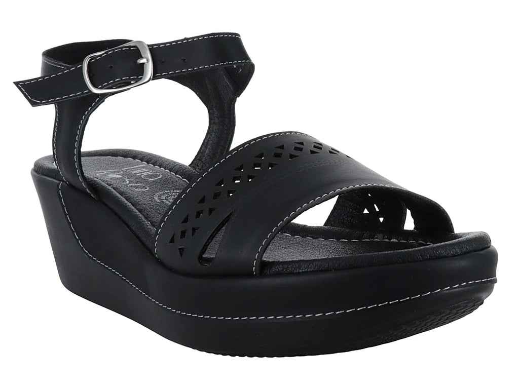 Sandalias Luna Rosa Plataforma Negro para Mujer