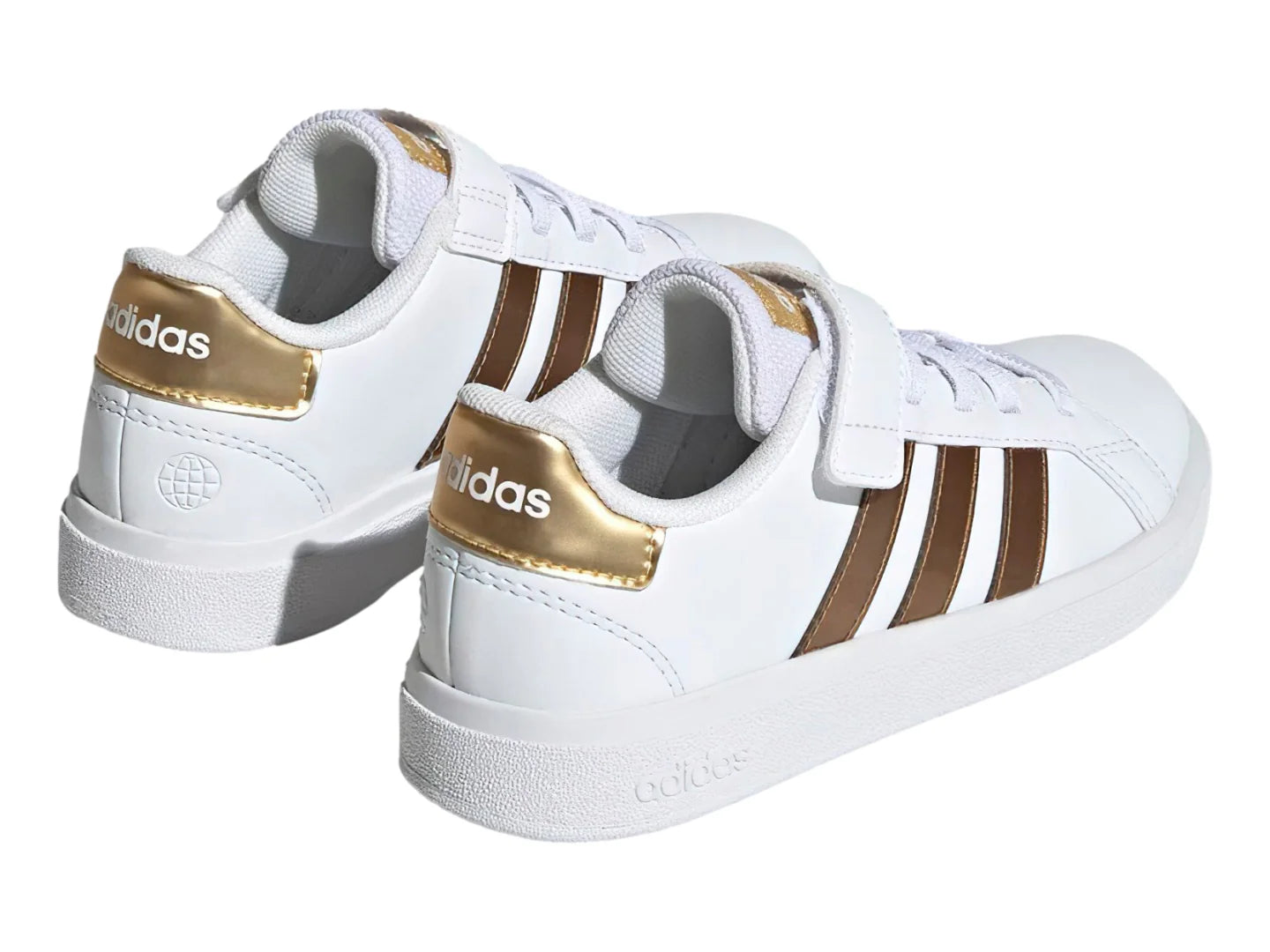 Tenis Adidas Grand Court 20 Blancos con Dorado para Niña