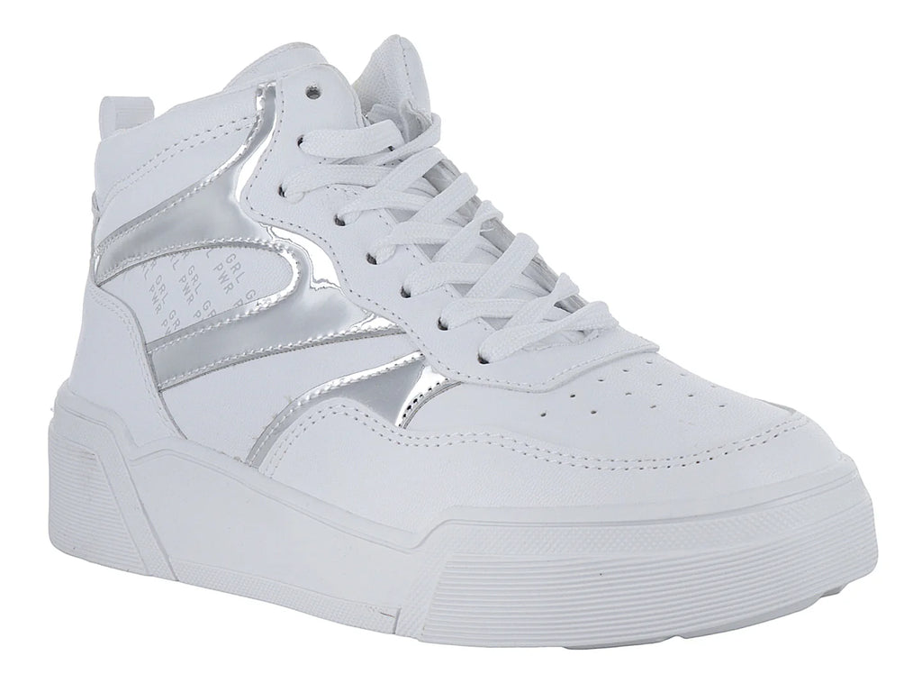 Tenis Clasben Blanco Plata para Mujer