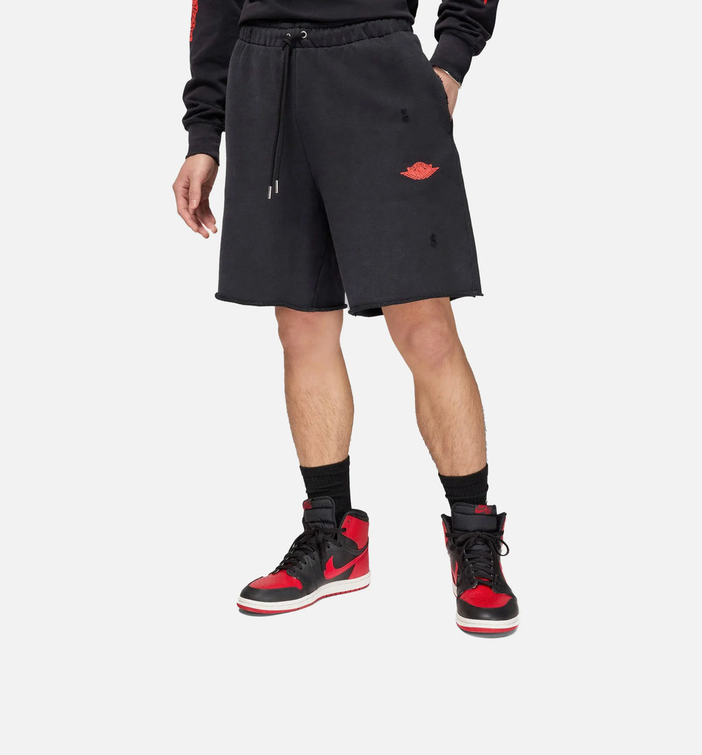 Rare Air Fleece French Terry Mens Short Black Red