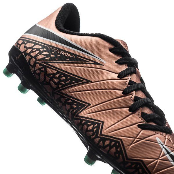 Nike JR Hypervenom Phelon II FG Soccer Cleats Metallic Red Bronce Green