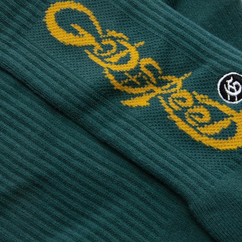 New Age Logo Sock Dark Green Yellow