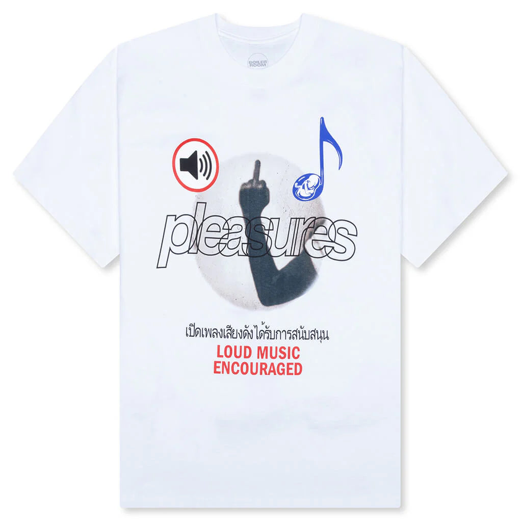 Pleasures x Boiler Room Loud Music T Shirt White