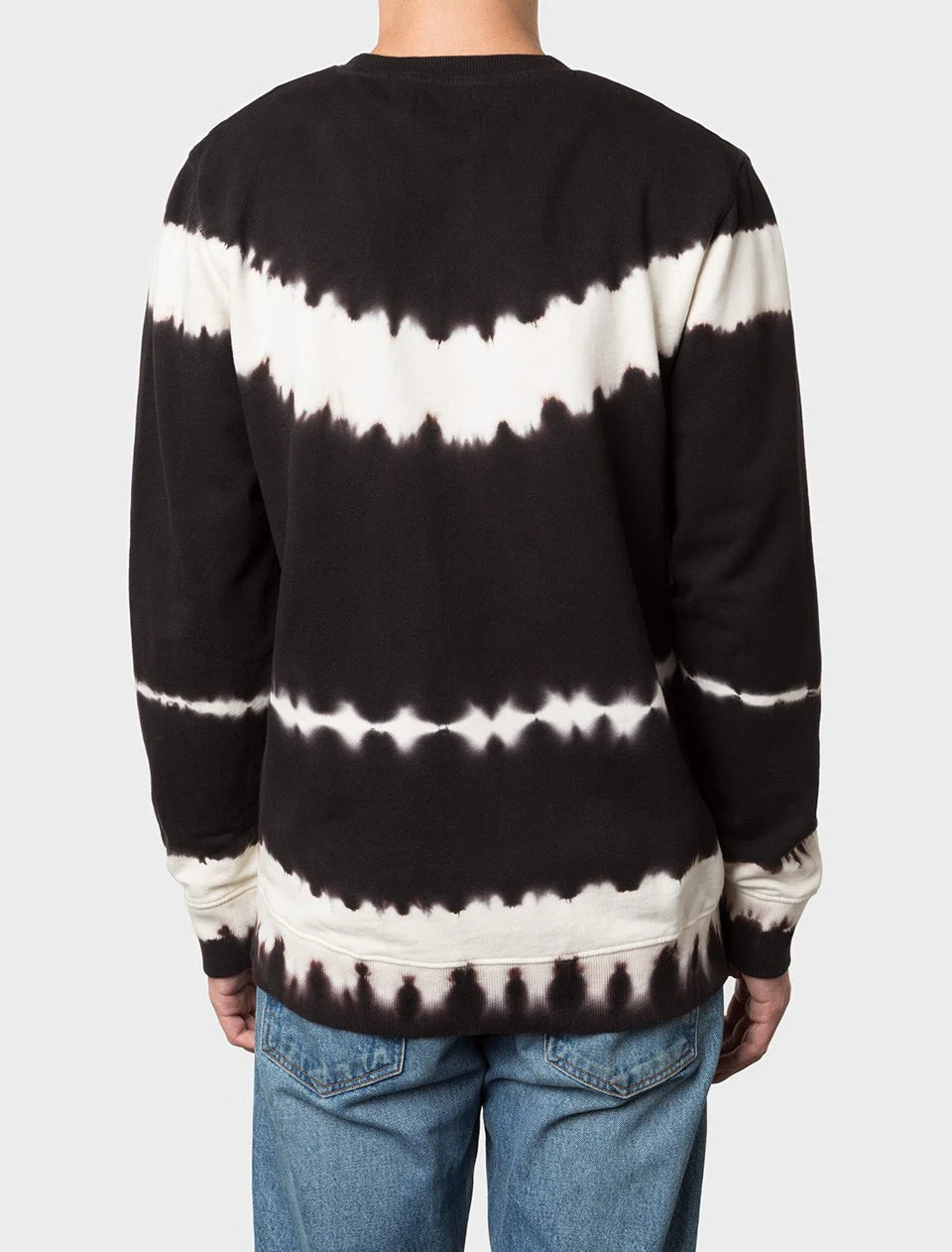 Spray Stripe Crew Mens Crew Black White