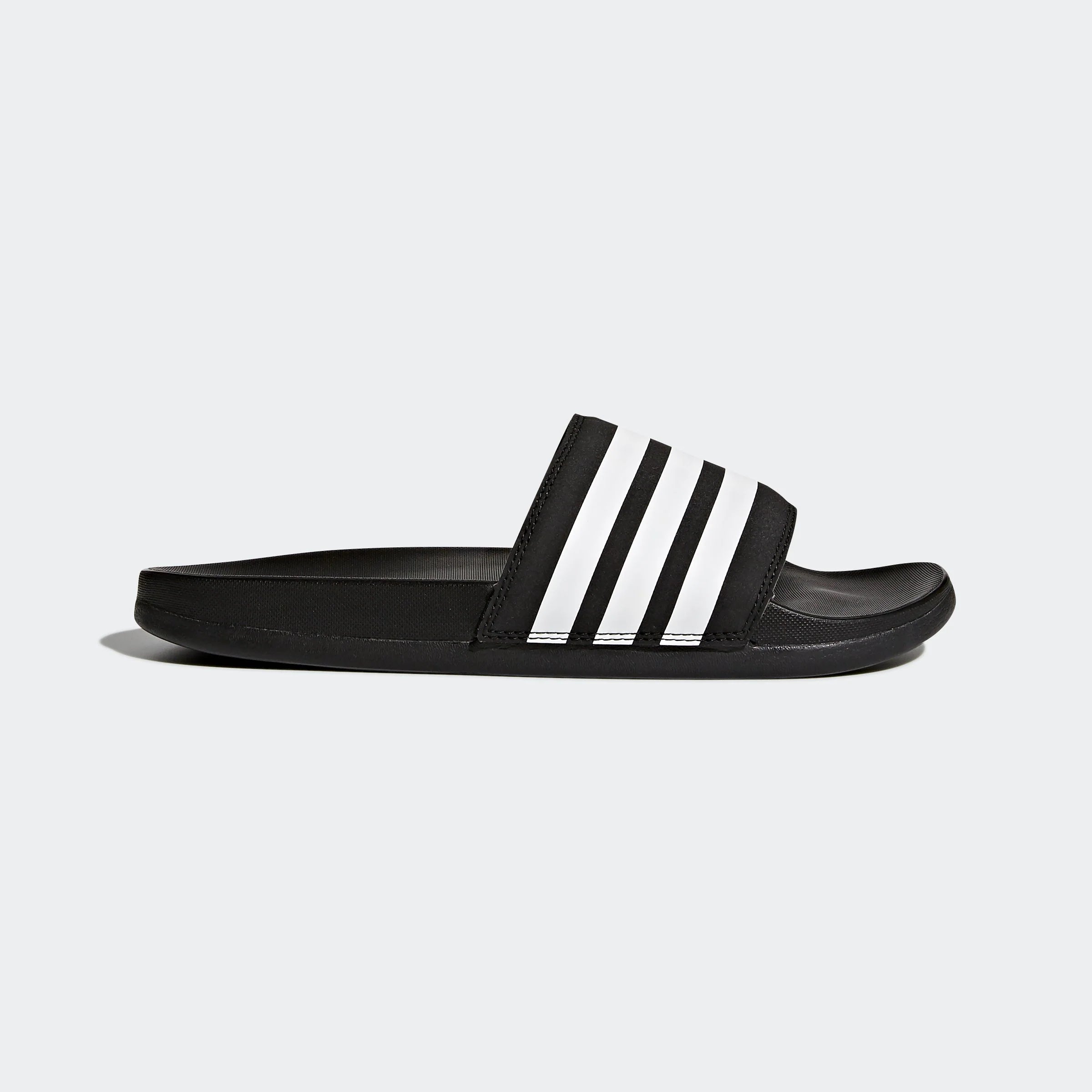 adidas Womens Adilette Comfort Slides Black White