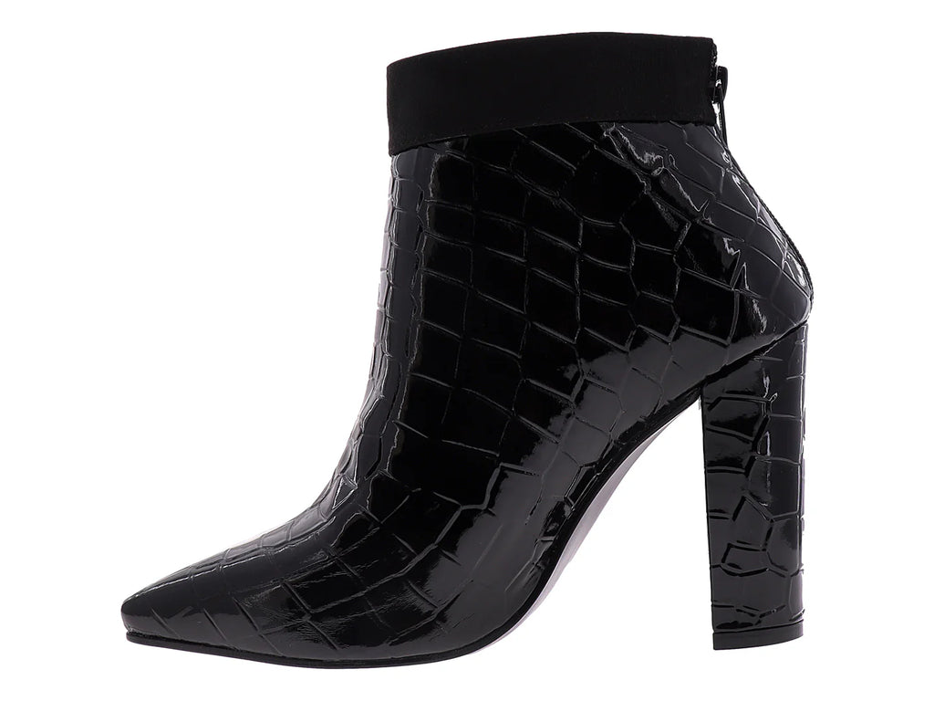 Botines OYYI Negro Efecto Lagarto para Mujer