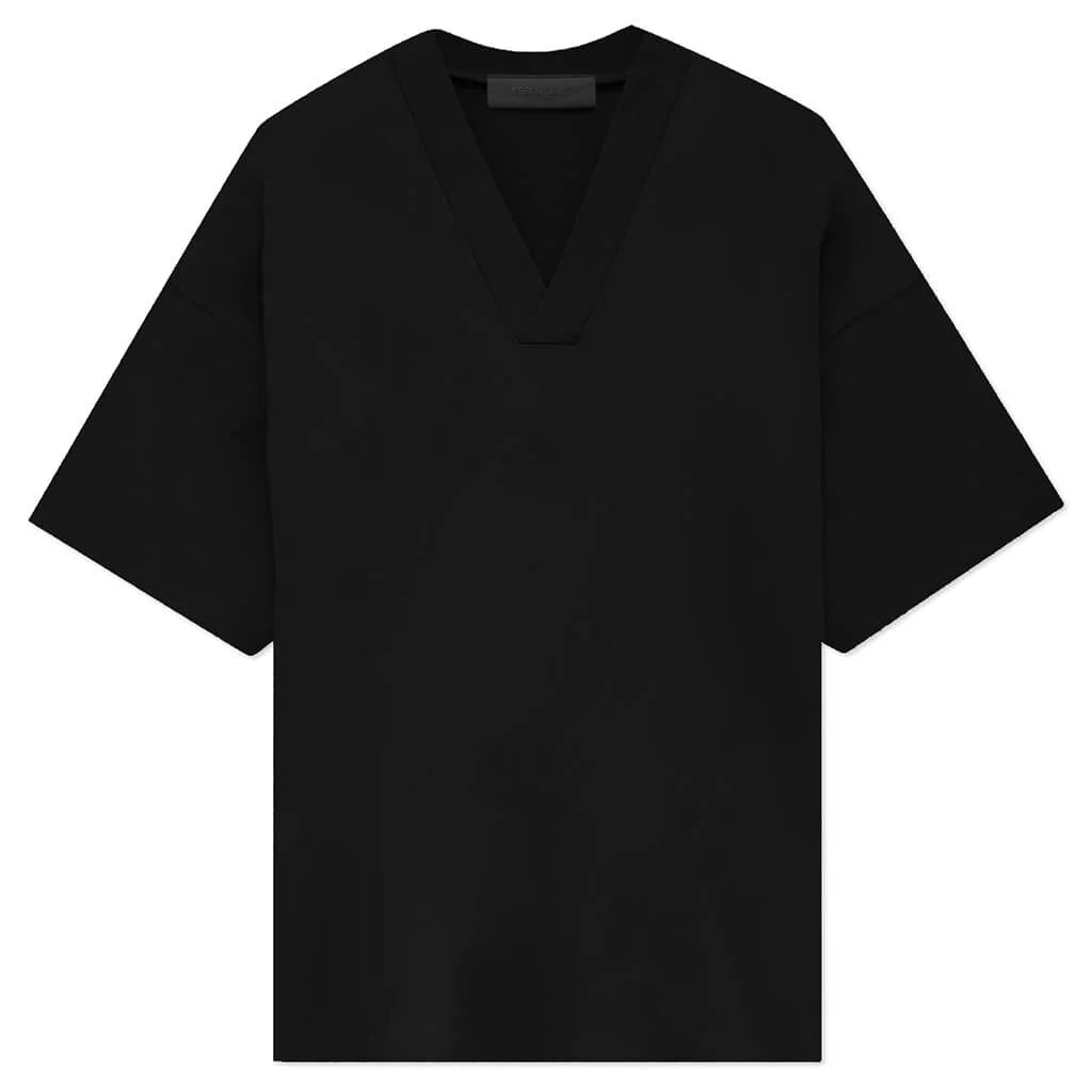 Essentials V Neck Jet Black