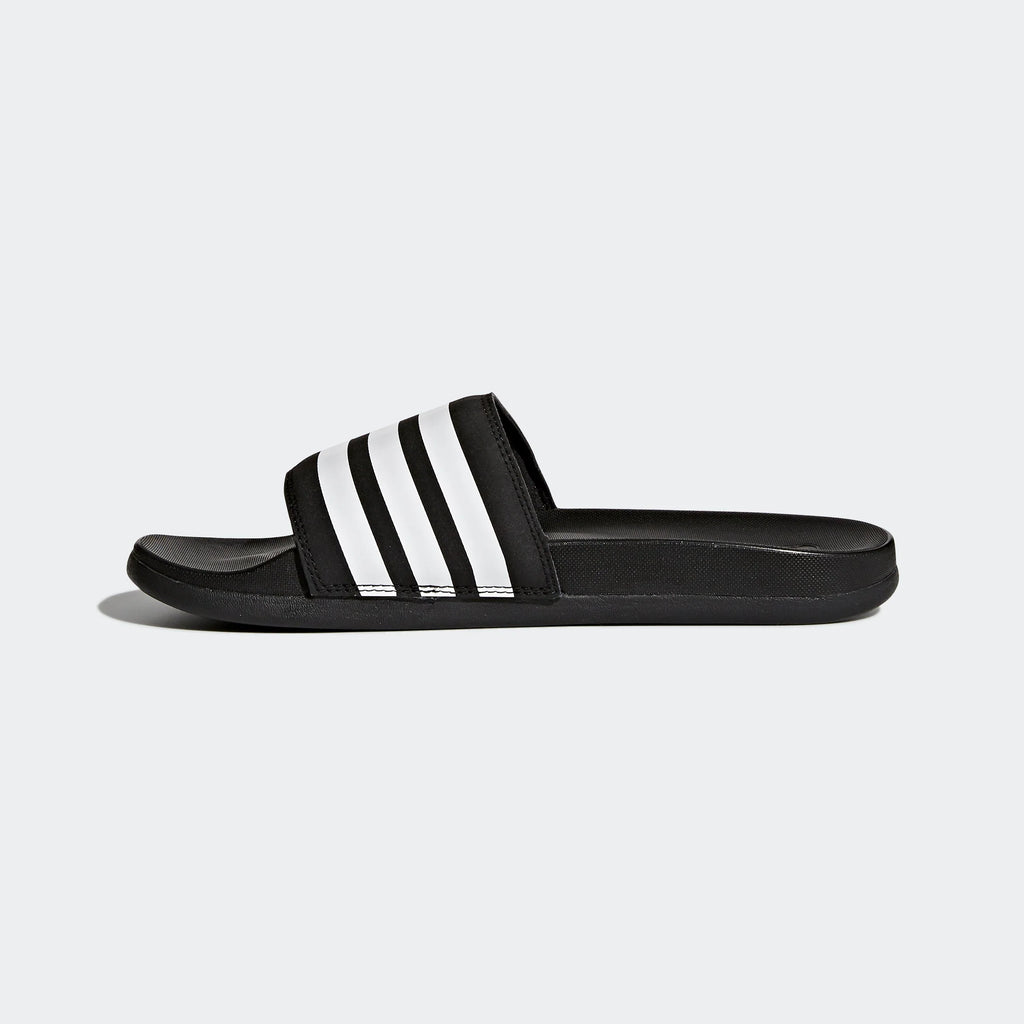 adidas Womens Adilette Comfort Slides Black White