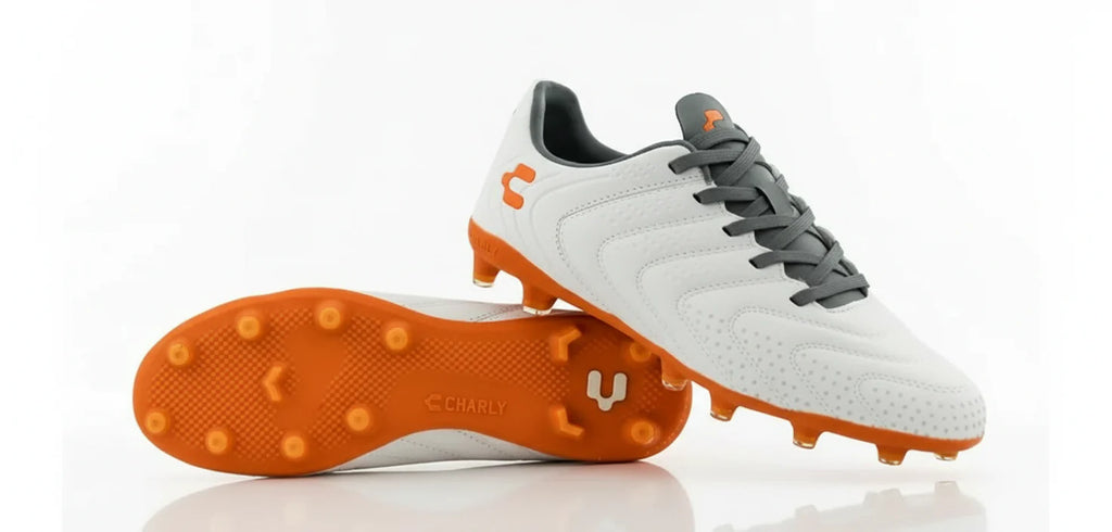 Charly Encore Firm Ground Soccer Cleats White Orange