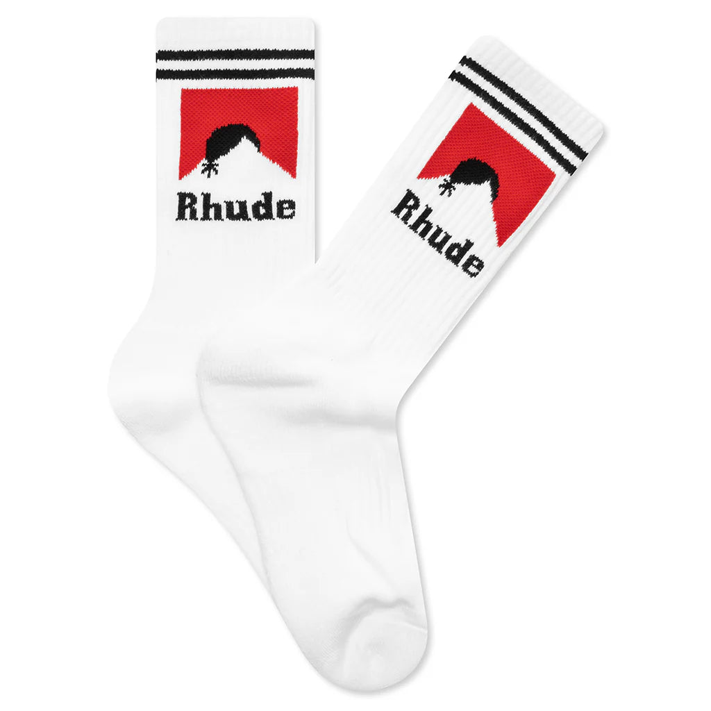 Moonlight Sock White Black Red