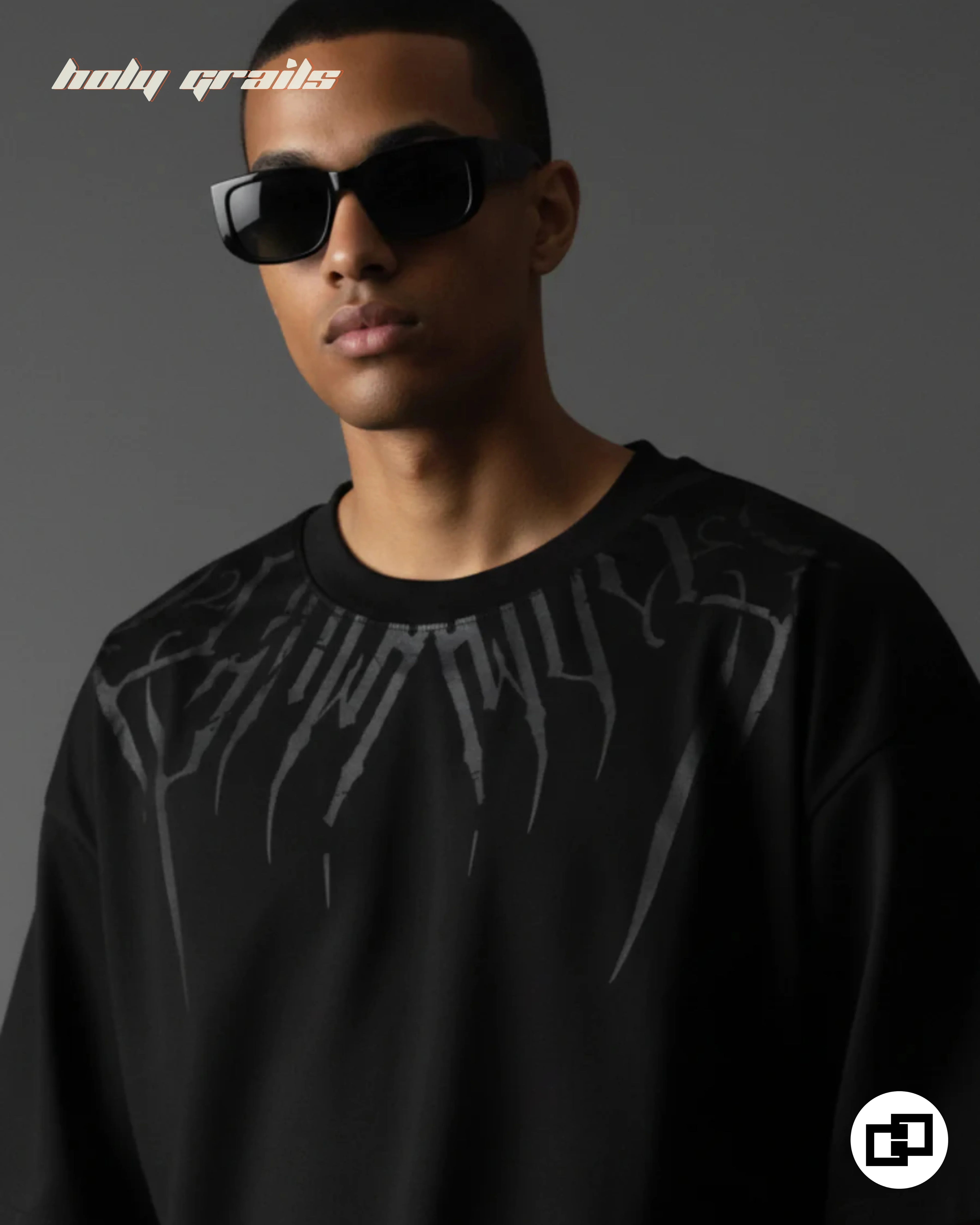Weave of Wraith Black Oversize Tee HG x Grey Hound