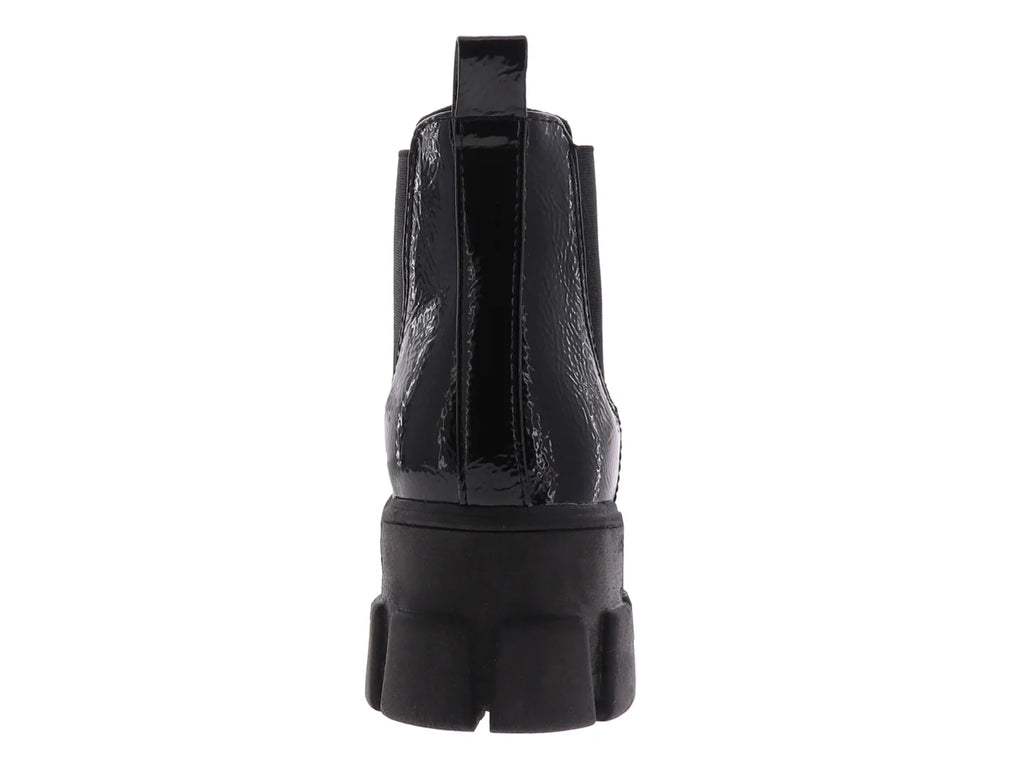 Botines Nomadas Negro Charol Arrugado para Mujer