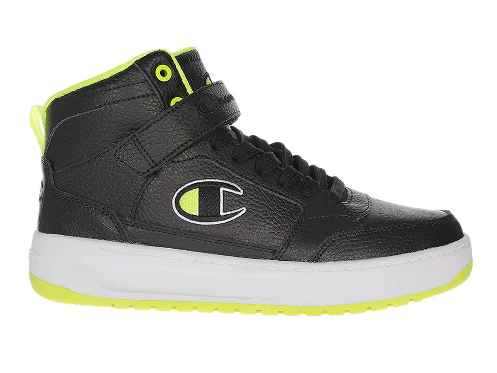 Tenis Champion Drome Hi Negro con Neón para Niño